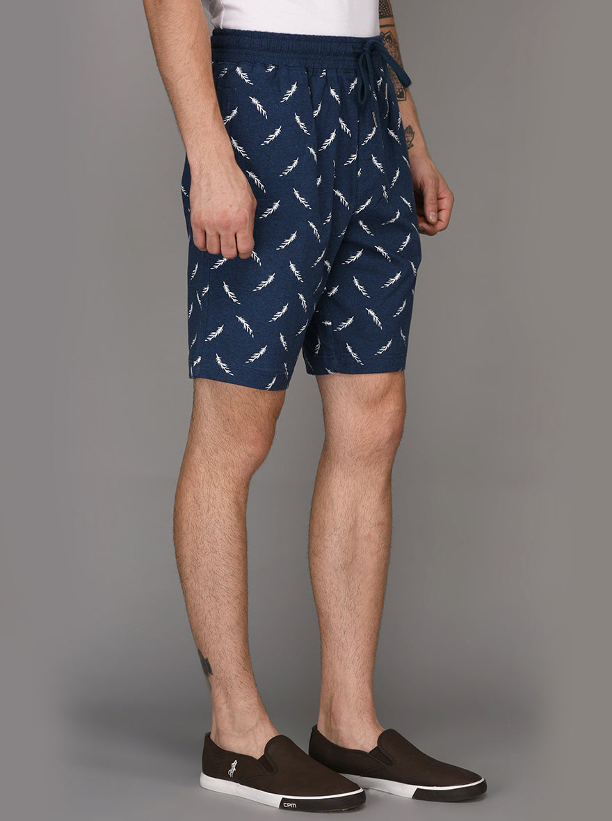 JadeBlue Blue Melange Printed Shorts