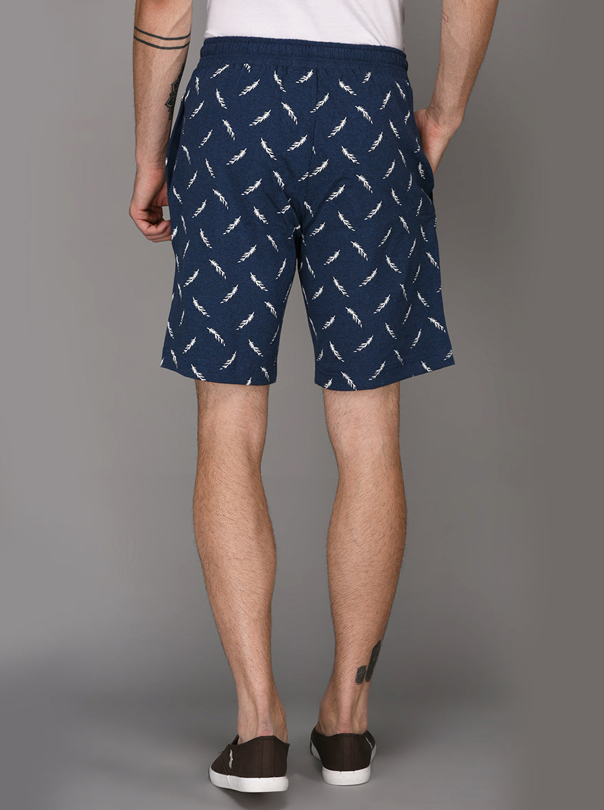 JadeBlue Blue Melange Printed Shorts