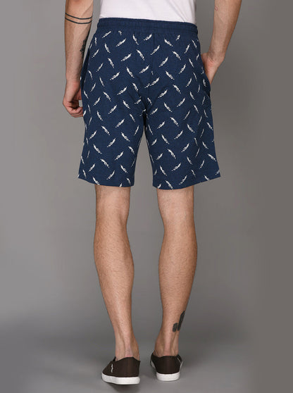 JadeBlue Blue Melange Printed Shorts