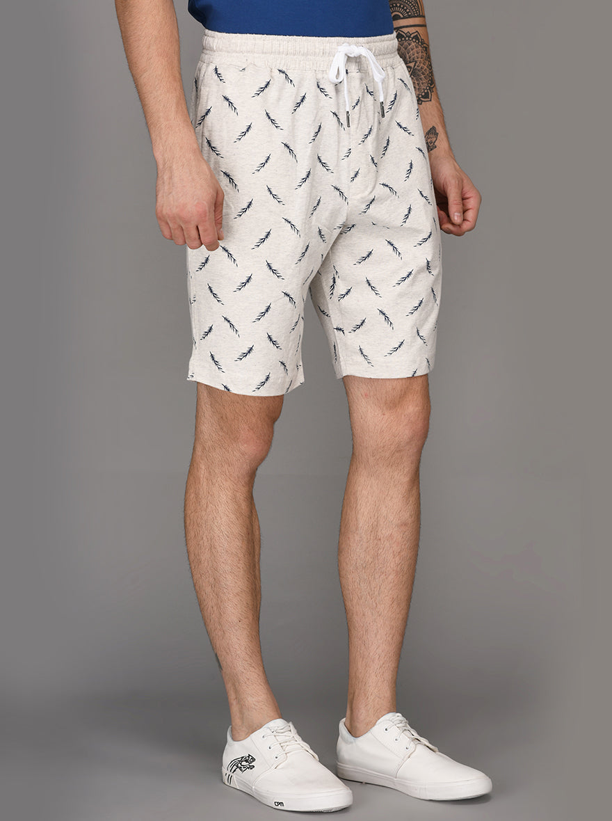 JadeBlue Off White Printed Shorts