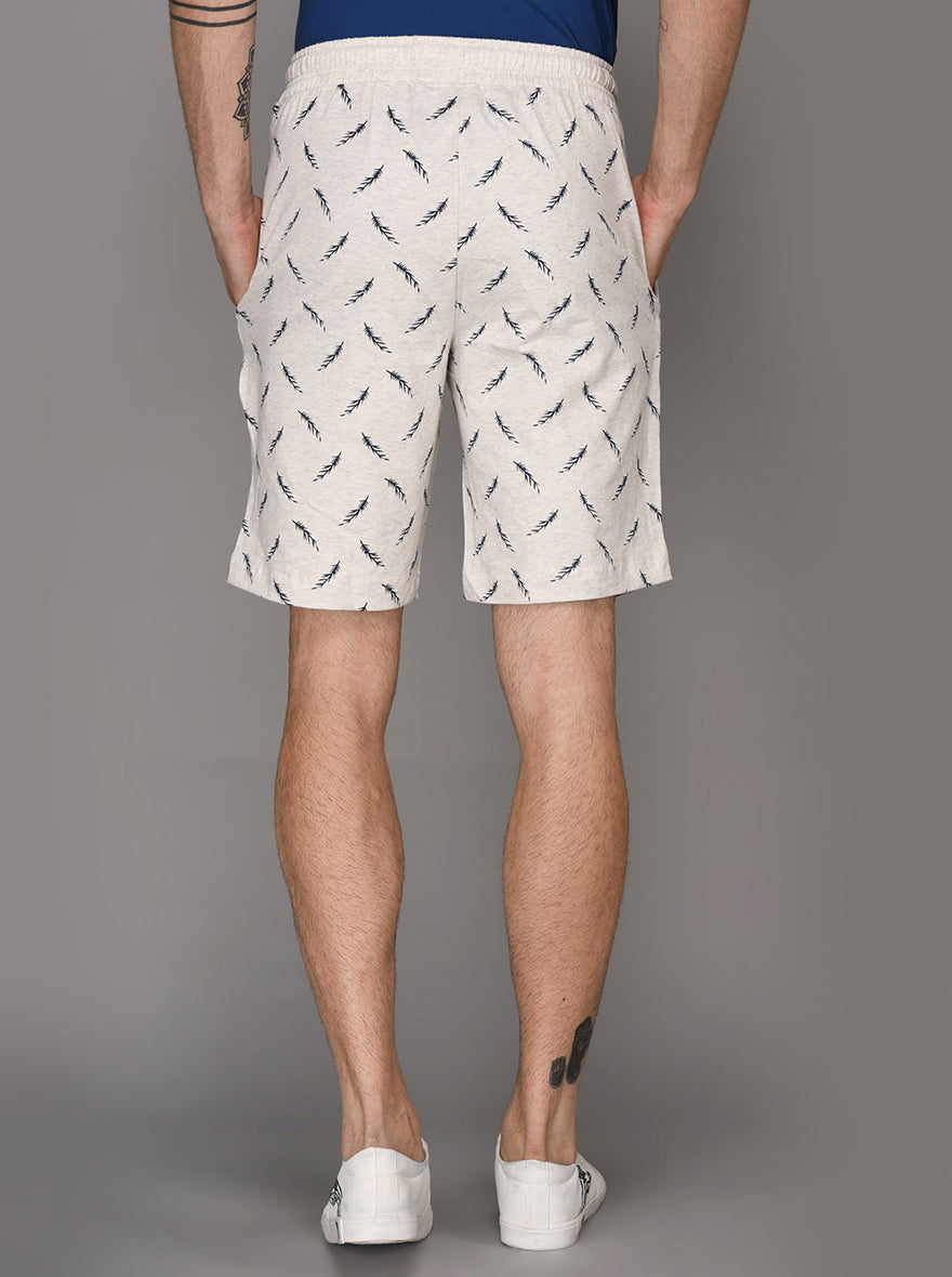 JadeBlue Off White Printed Shorts
