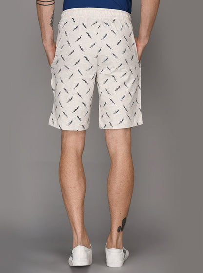 JadeBlue Off White Printed Shorts