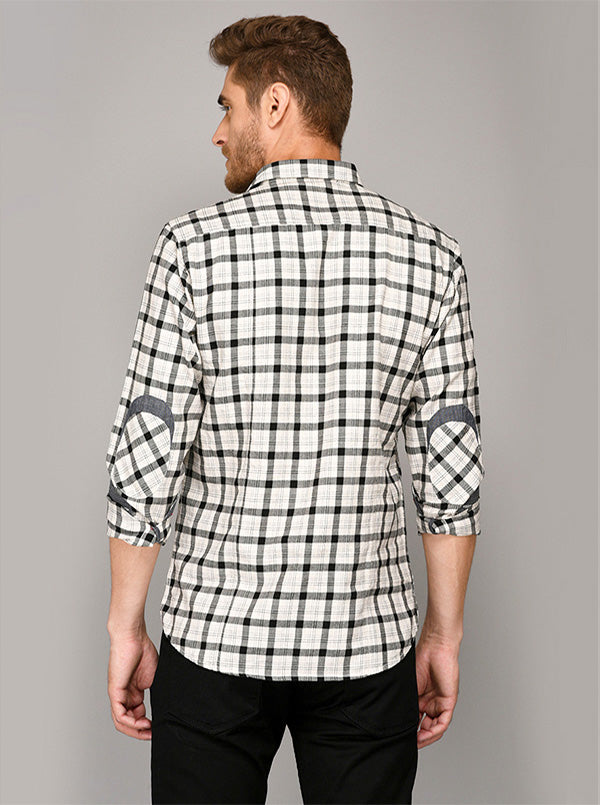 JadeBlue Black & White Checkered Short Kurta