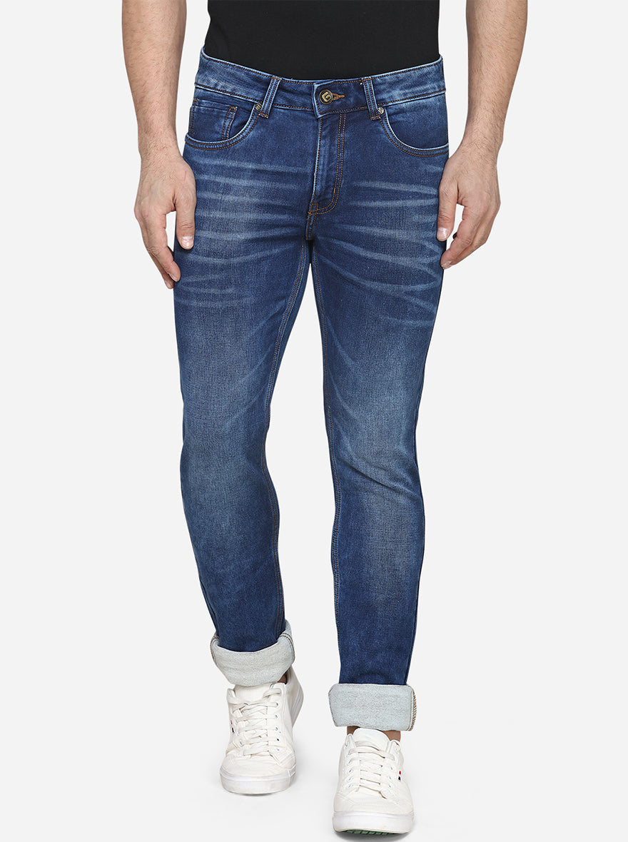 Ocean Blue Washed Narrow Fit Jeans | Greenfibre