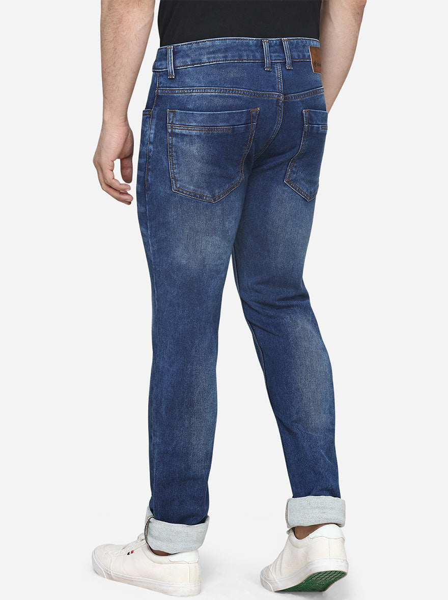 Ocean Blue Washed Narrow Fit Jeans | Greenfibre