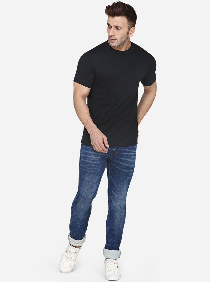 Ocean Blue Washed Narrow Fit Jeans | Greenfibre