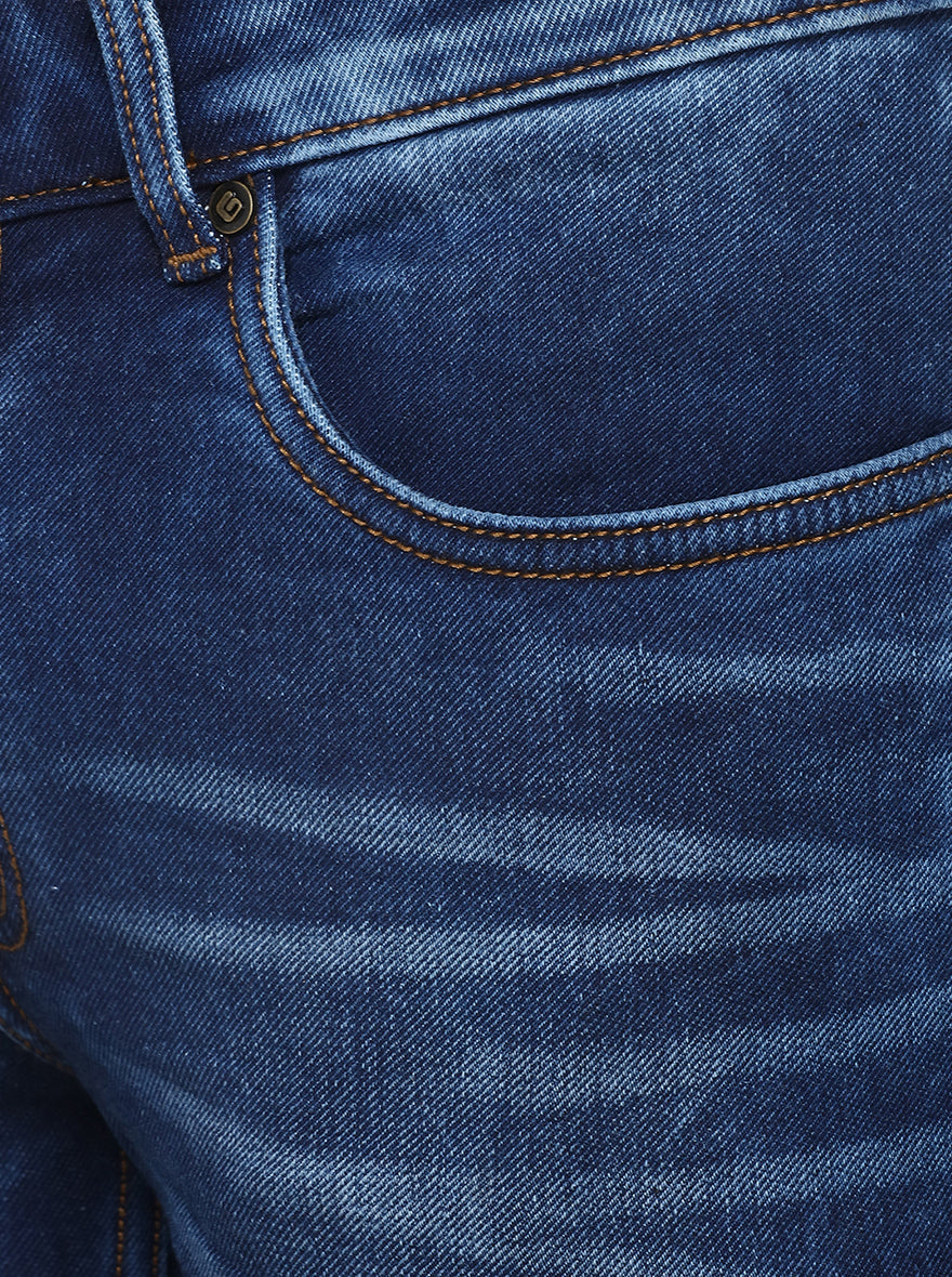 Ocean Blue Washed Narrow Fit Jeans | Greenfibre