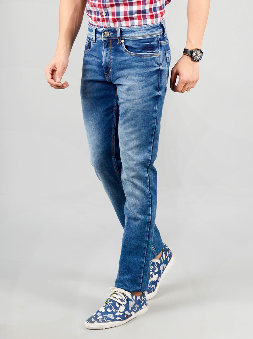 Victoria Blue Washed Straight Fit Jeans | Greenfibre