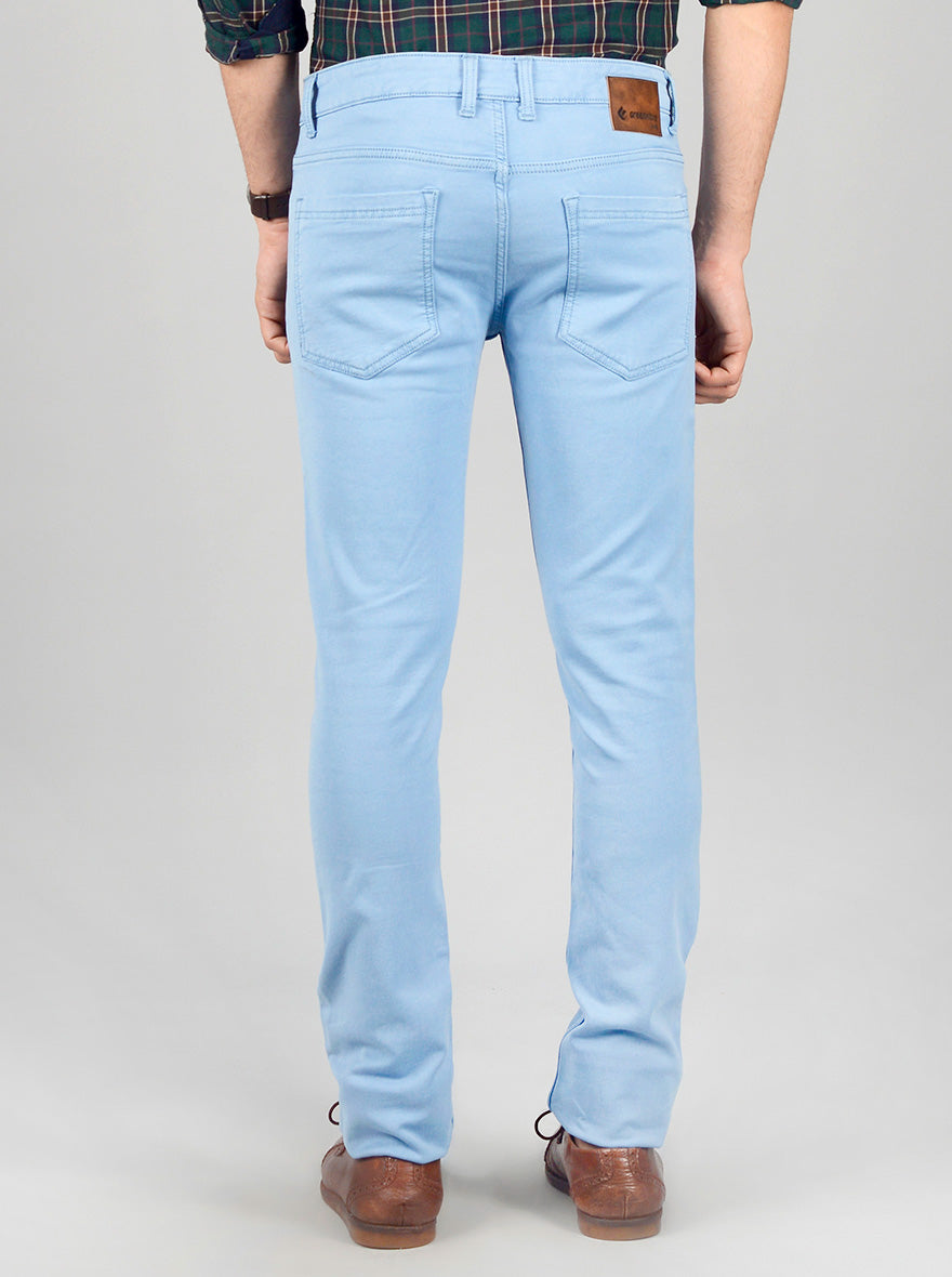 Air Blue Solid Narrow Fit Jeans | Greenfibre