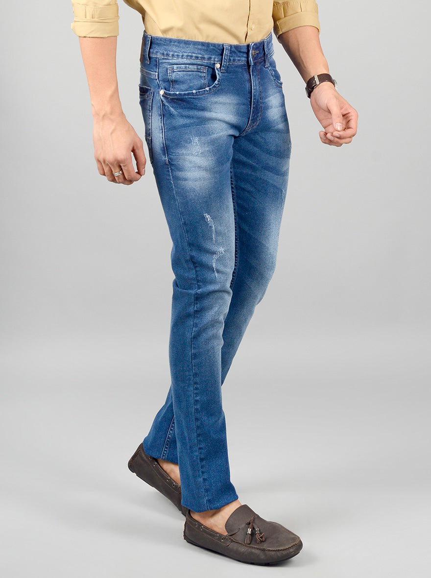 Blue Washed Narrow Fit Jeans | Greenfibre