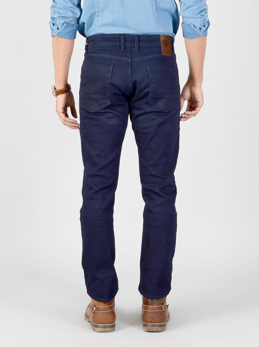 Night Blue Solid Slim Fit Jeans | JB Sport