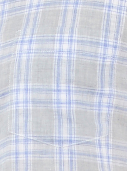 Flint Grey Checked Slim Fit Casual Shirt | Greenfibre
