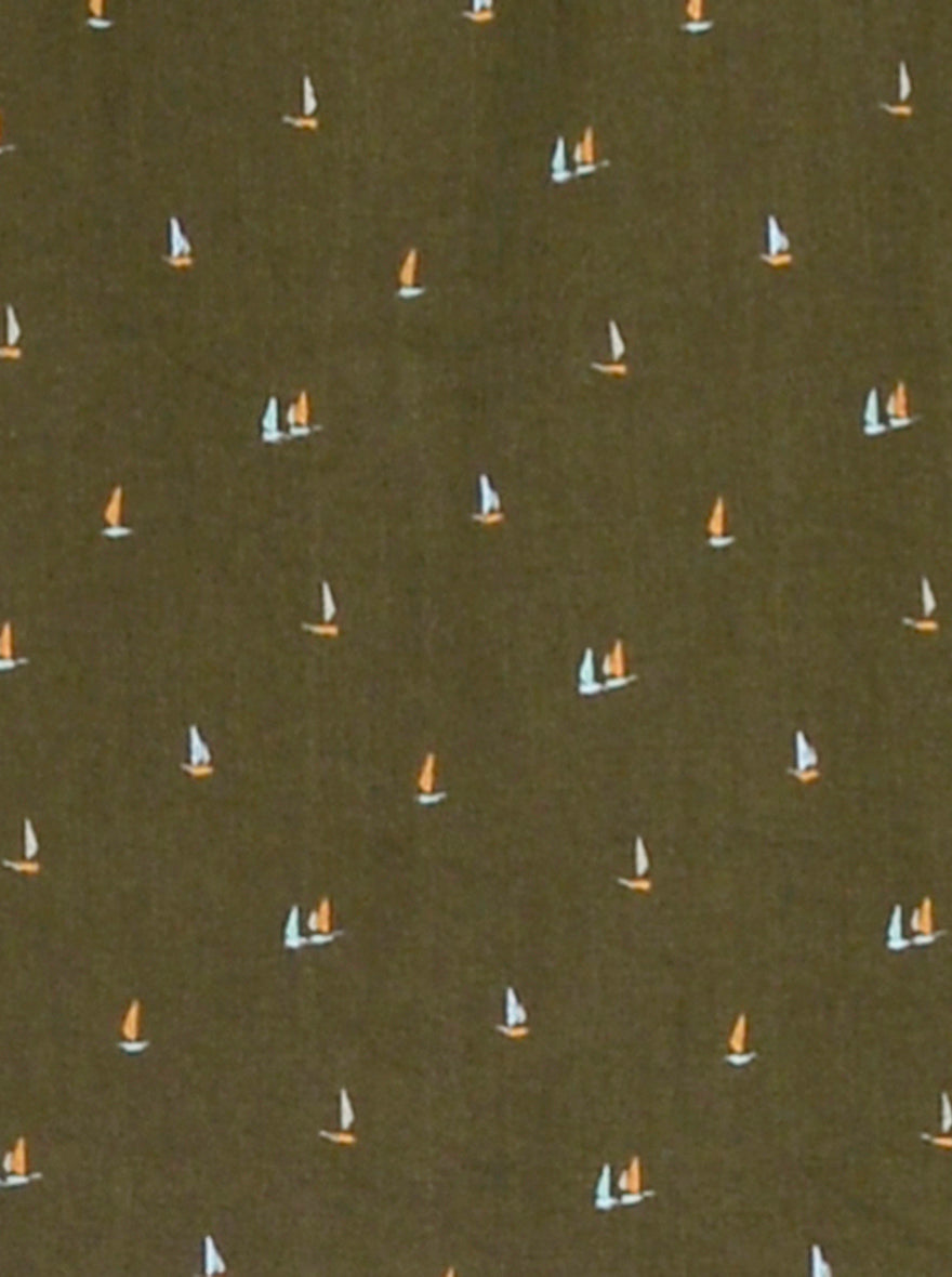 Olive Printed Slim Fit Casual Shirt | Greenfibre