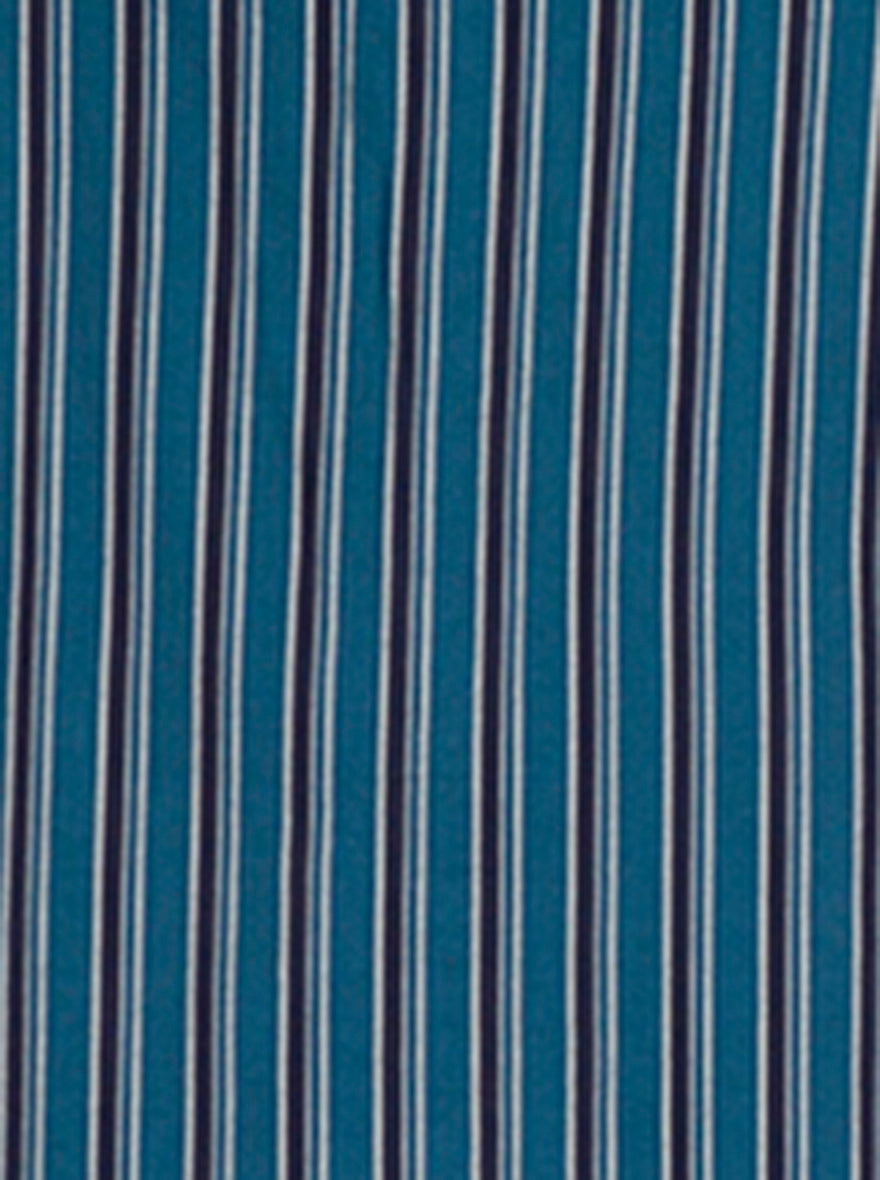 Ocean Blue Striped Slim Fit Casual Shirt | JB Sport