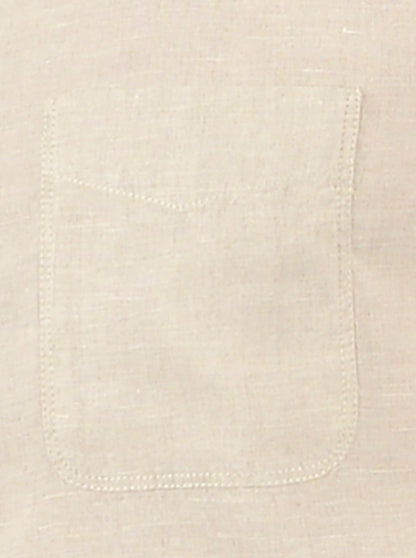 Cream Solid Slim Fit Casual Shirt | JB Sport