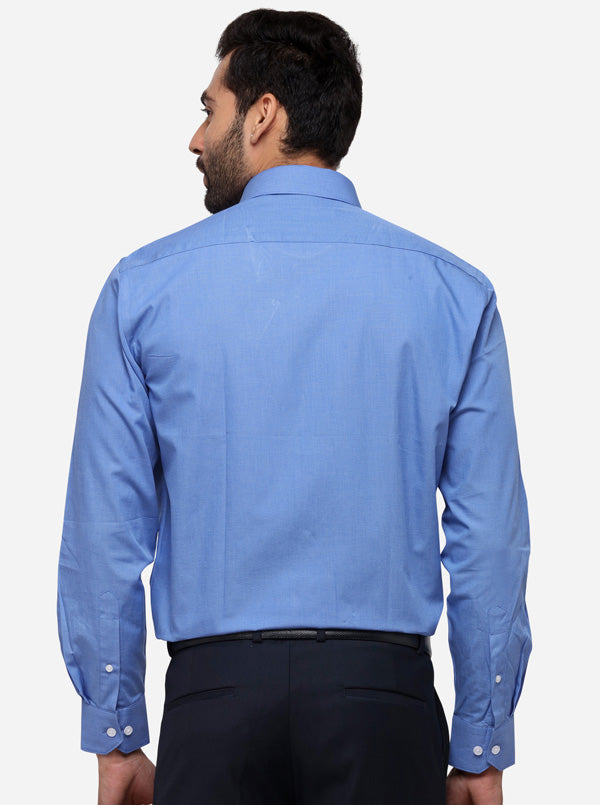 Light Blue Solid Regular Fit Formal Shirt | JadeBlue
