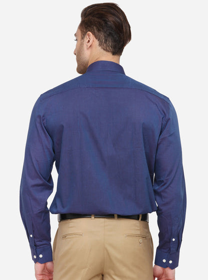 Royal Blue Solid Regular Fit Formal Shirt | JadeBlue