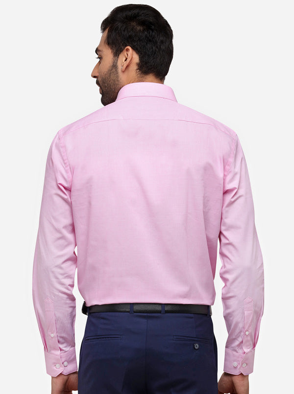 Light Pink Solid Regular Fit Formal Shirt | JadeBlue