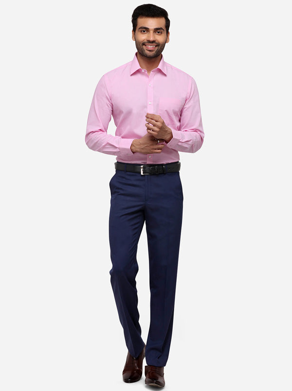 Light Pink Solid Regular Fit Formal Shirt | JadeBlue