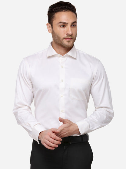 Light Pink Solid Slim Fit Formal Shirt | Metal