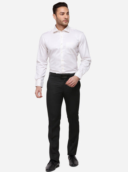 Light Pink Solid Slim Fit Formal Shirt | Metal