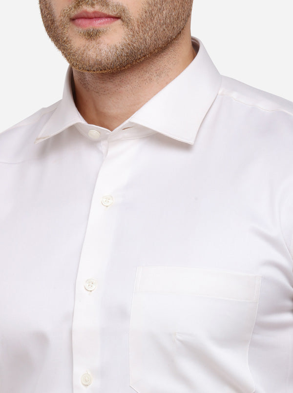 Light Pink Solid Slim Fit Formal Shirt | Metal