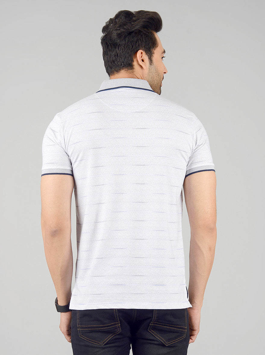 Smoked Pearl Printed Slim Fit Polo T-shirt | JB Sport