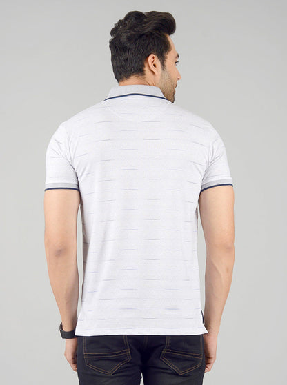 Smoked Pearl Printed Slim Fit Polo T-shirt | JB Sport