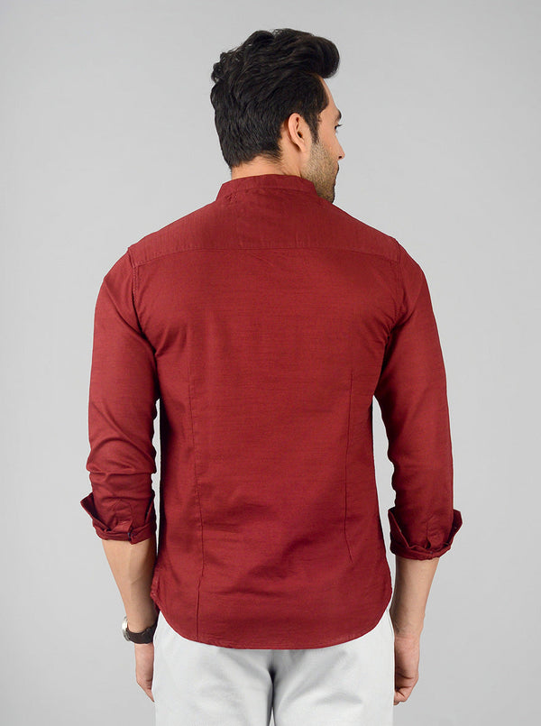 Rumba Red Solid Slim Fit Short Kurta | Greenfibre