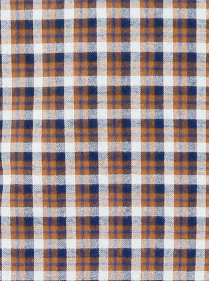 Blue & Brown Checked Slim Fit Casual Shirt | Greenfibre