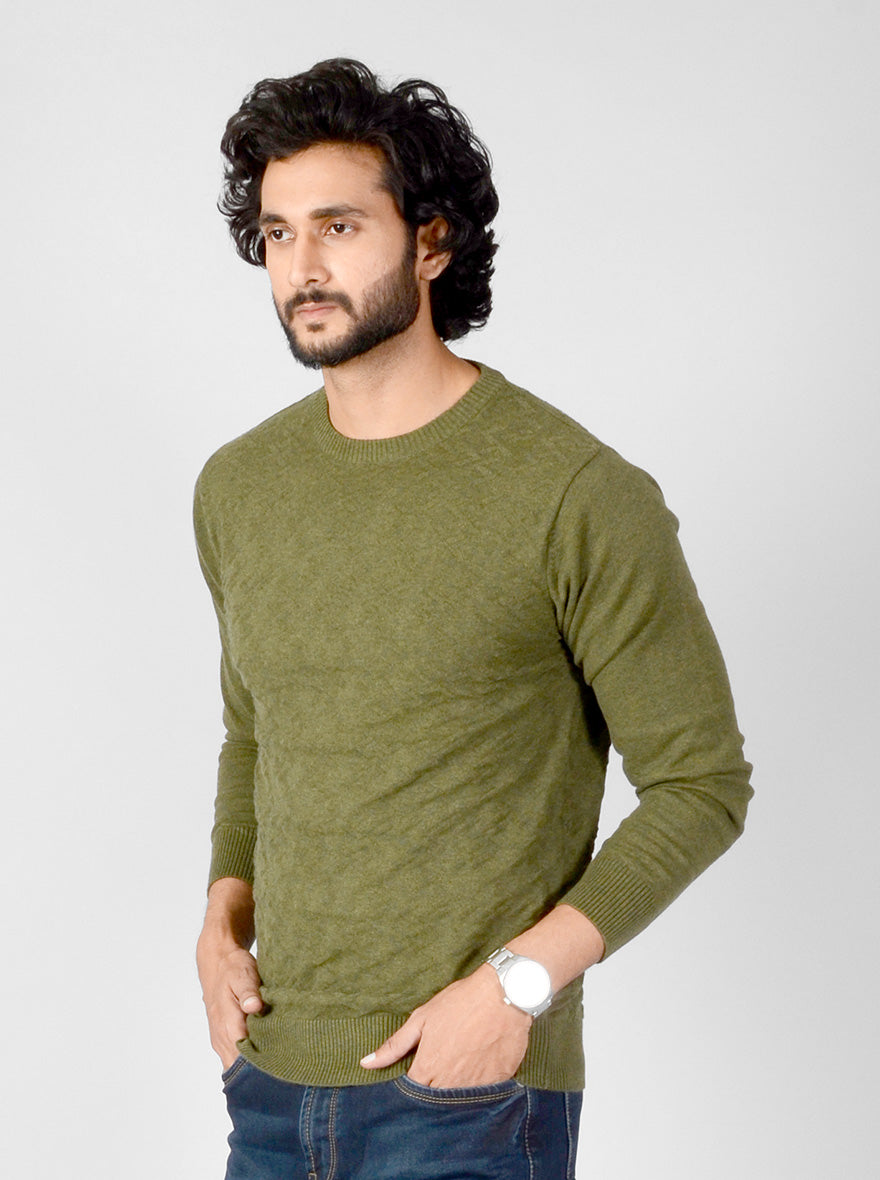 Miltary Green Solid Slim Fit T-shirt | JB Sport