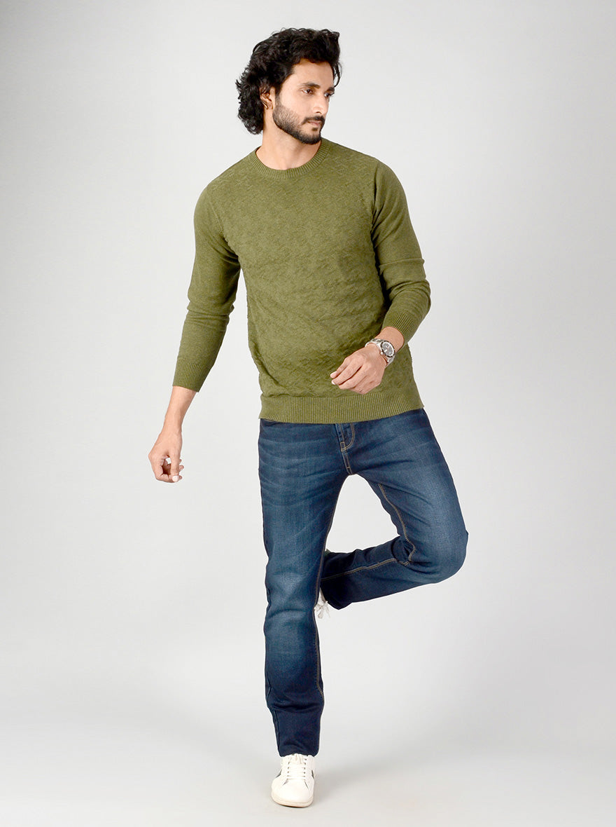 Miltary Green Solid Slim Fit T-shirt | JB Sport