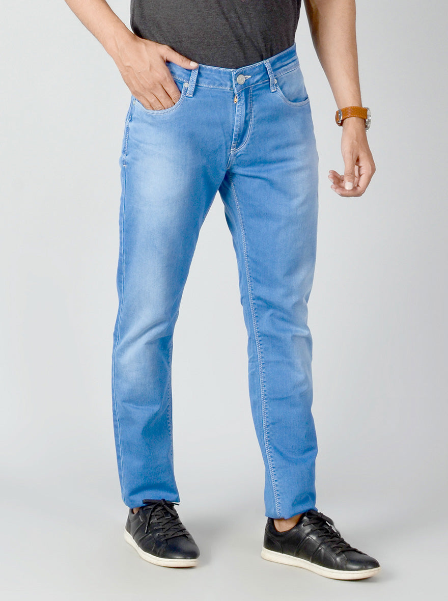 Majolica Blue Washed Slim Fit Jeans | JB Sport