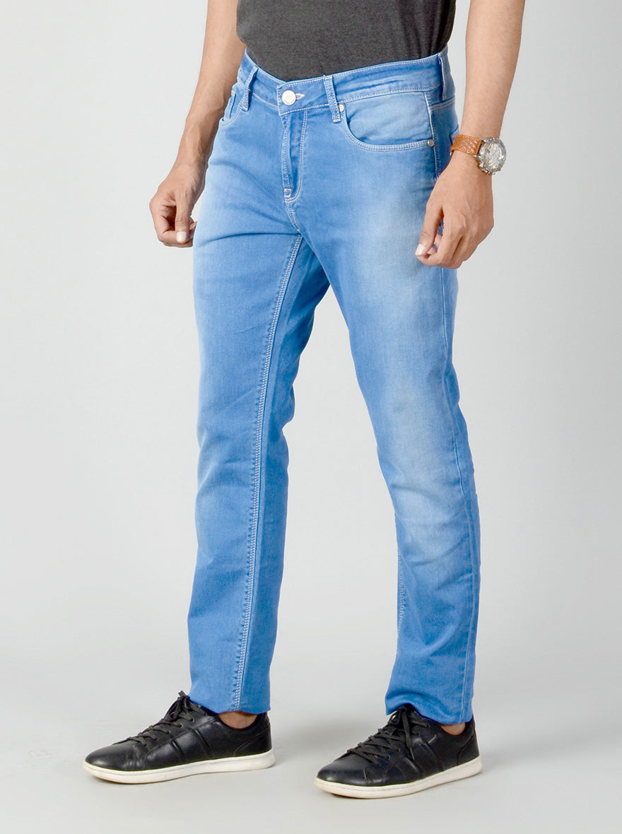 Majolica Blue Washed Slim Fit Jeans | JB Sport