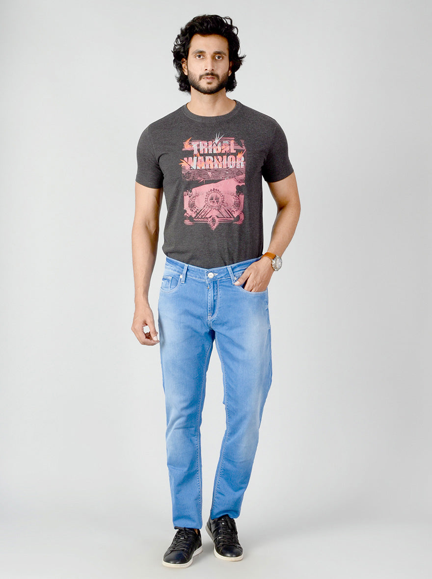 Majolica Blue Washed Slim Fit Jeans | JB Sport