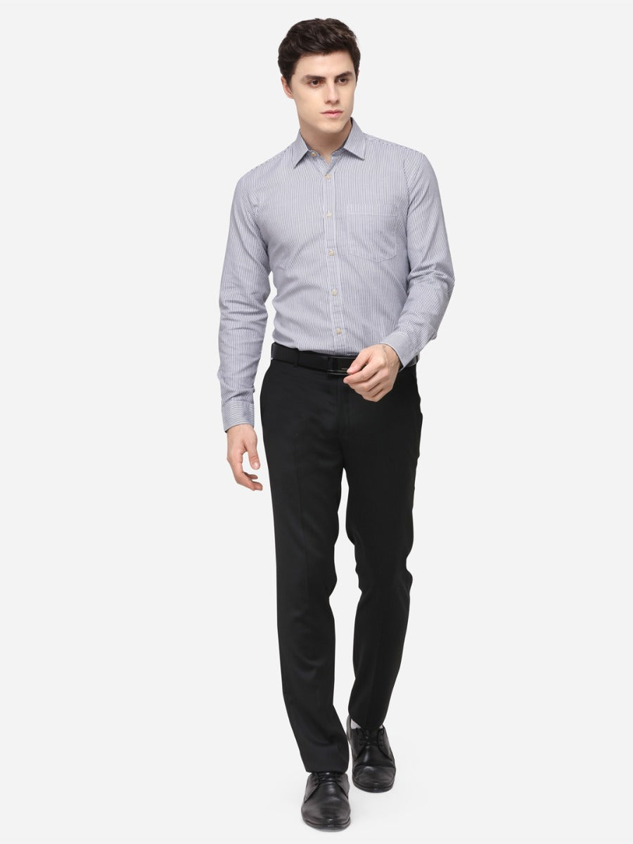 Coffee Tailored Fit Striped Casual Shirt | JB Sport