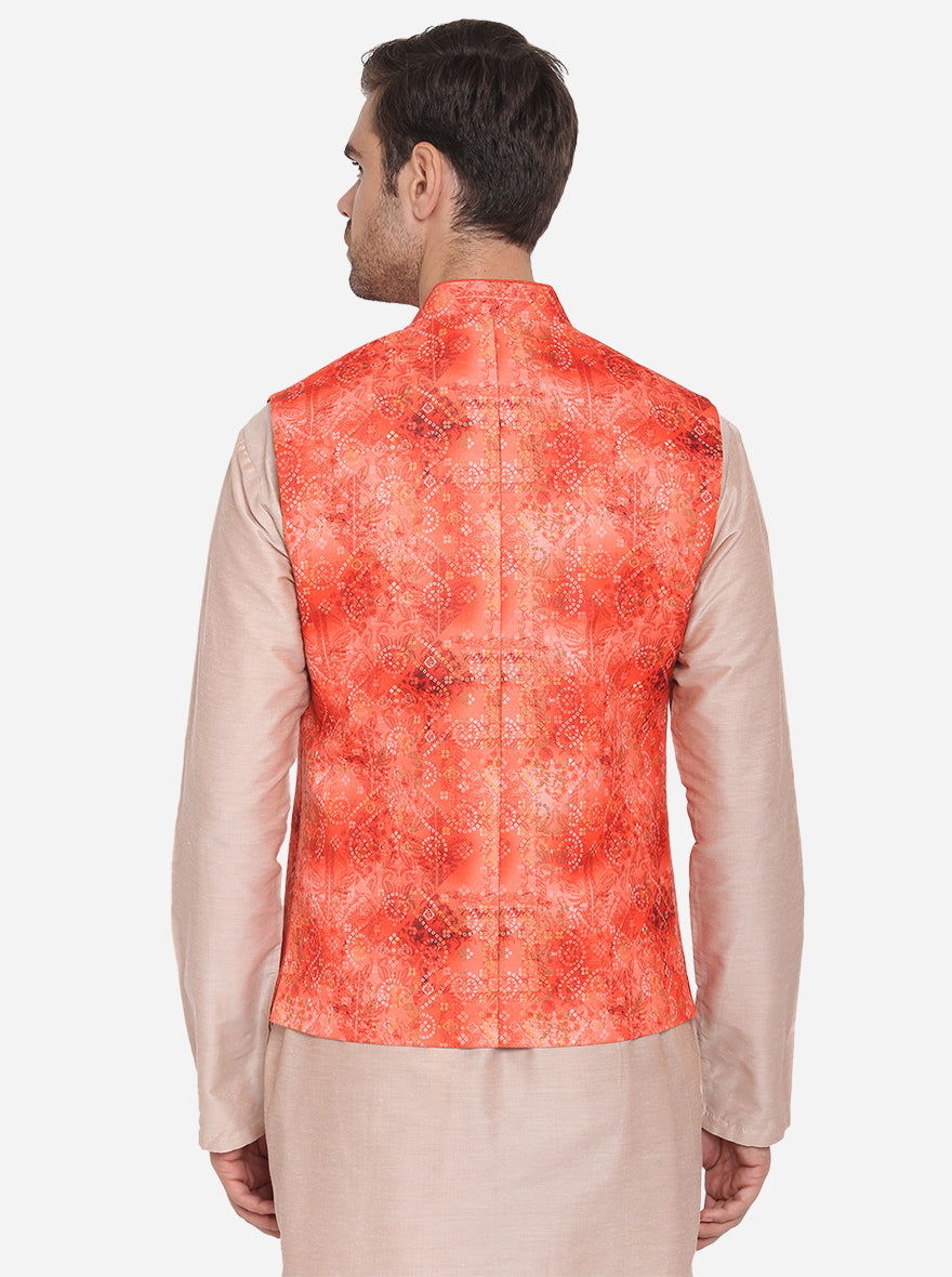 Orange Bandhgala Jacket | Azania