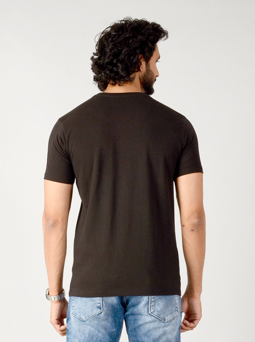 Black Printed Slim Fit T-shirt | JB Sport