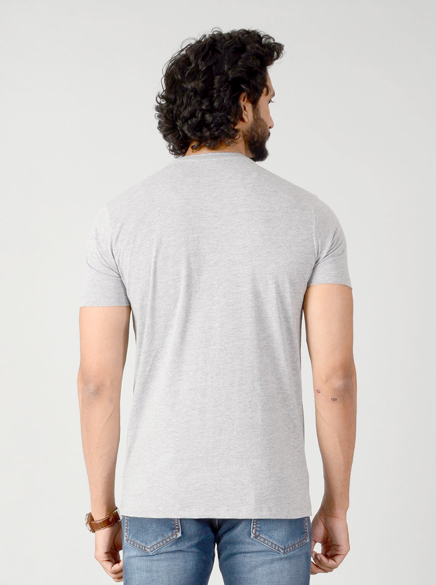 Grey Printed Slim Fit T-shirt | JB Sport