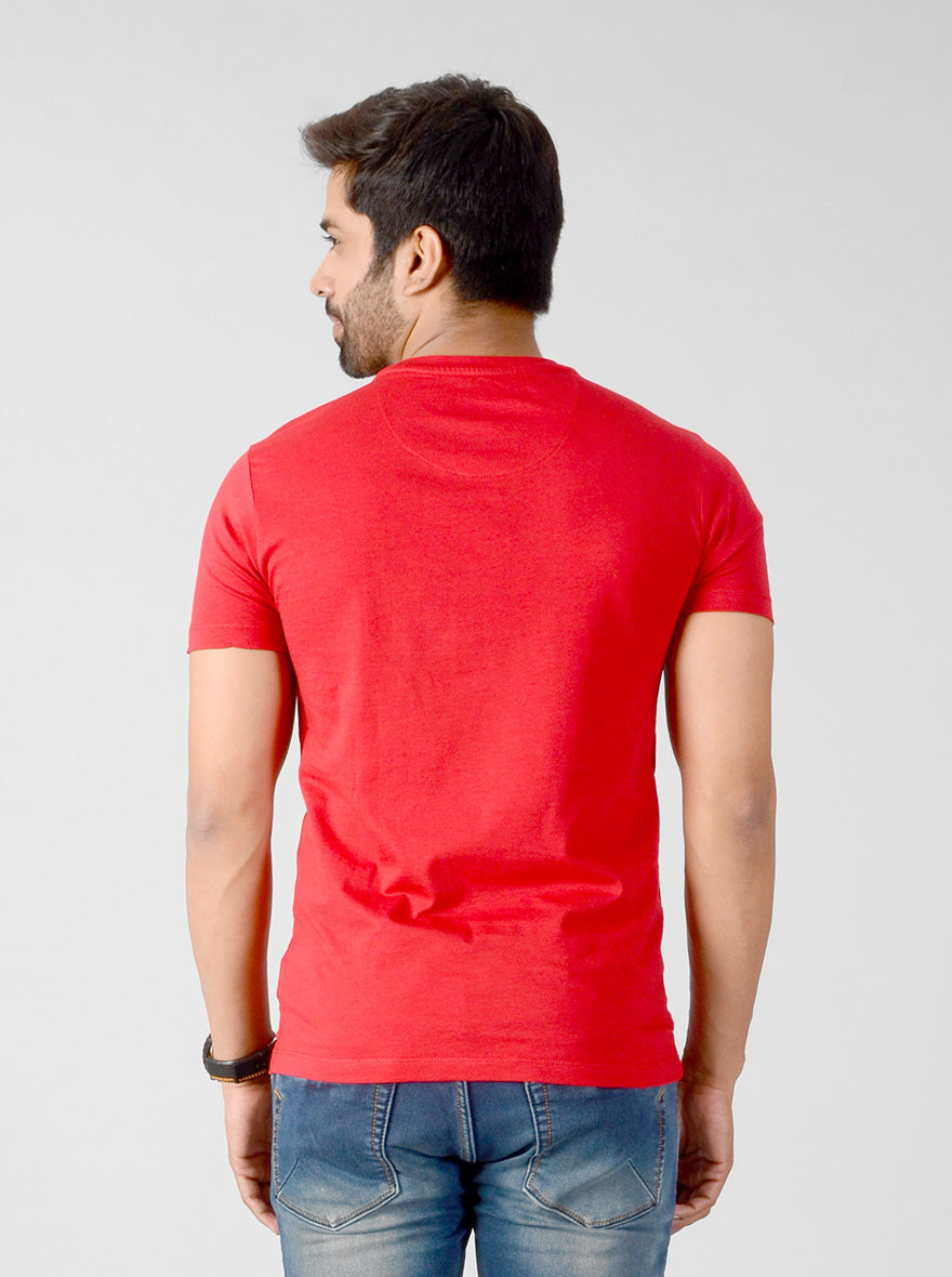Red Printed Slim Fit T-shirt | JB Sport