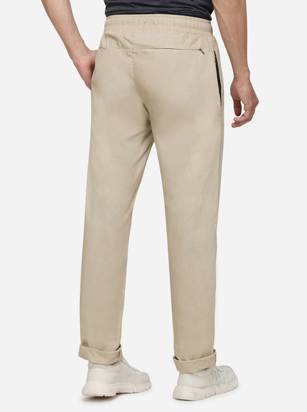 Khaki Solid Slim Fit Paijama | JadeBlue