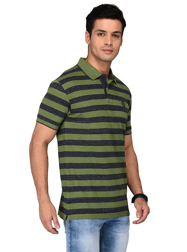 Green & Black Slim Fit Polo T-shirt | Greenfibre