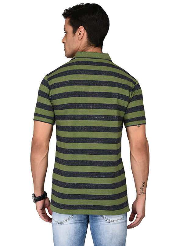 Green & Black Slim Fit Polo T-shirt | Greenfibre