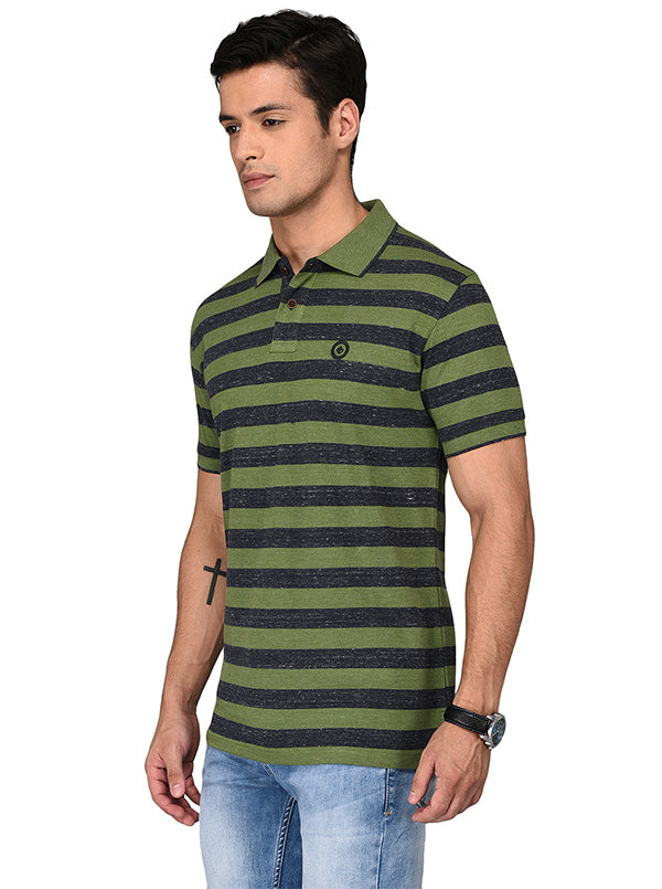 Green & Black Slim Fit Polo T-shirt | Greenfibre