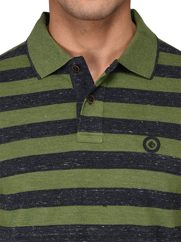 Green & Black Slim Fit Polo T-shirt | Greenfibre