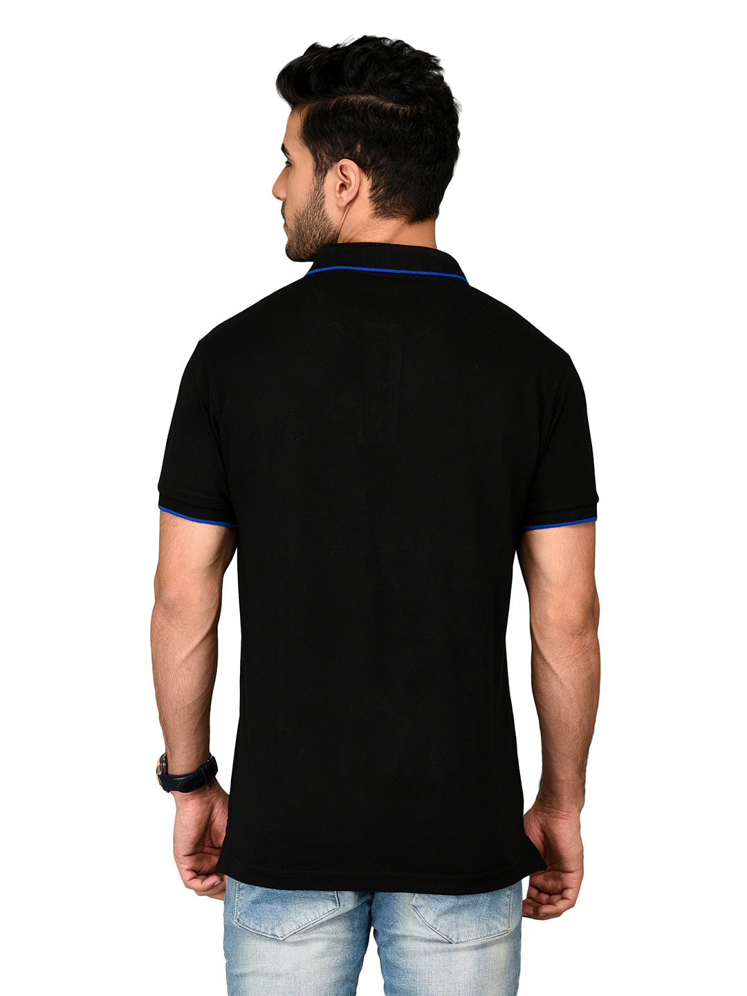 Black Slim Fit Polo T-shirt | Greenfibre