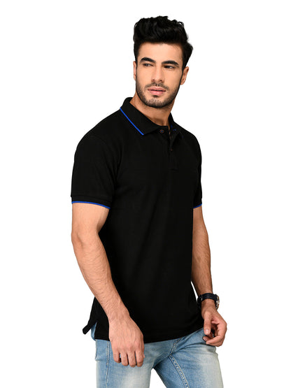 Black Slim Fit Polo T-shirt | Greenfibre
