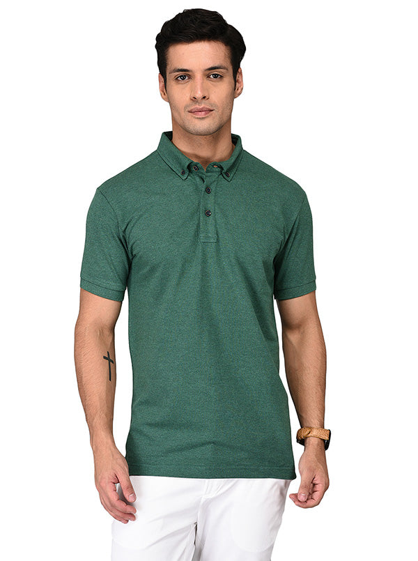 Green Slim Fit Polo T-shirt | JB Sport