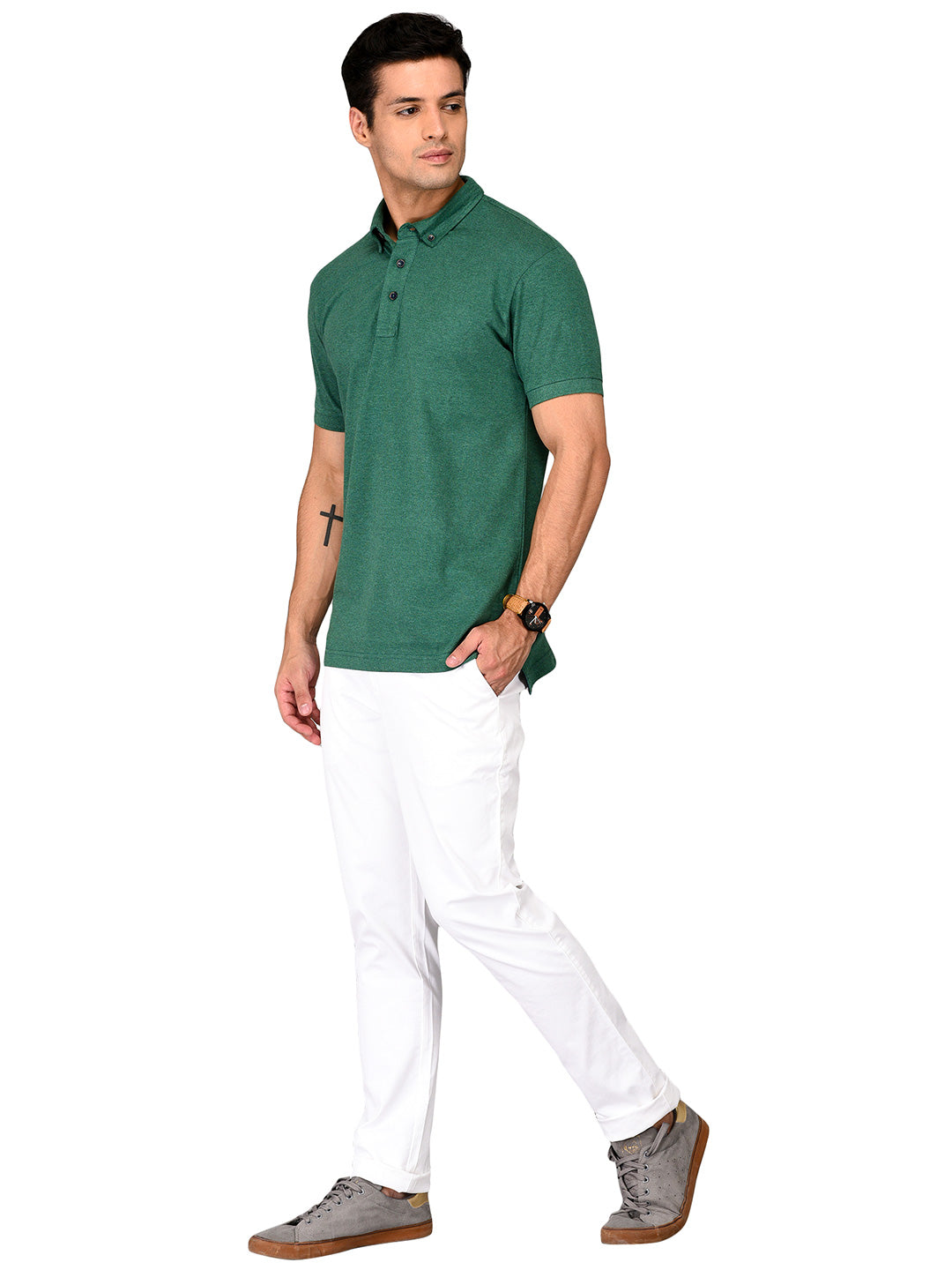 Green Slim Fit Polo T-shirt | JB Sport