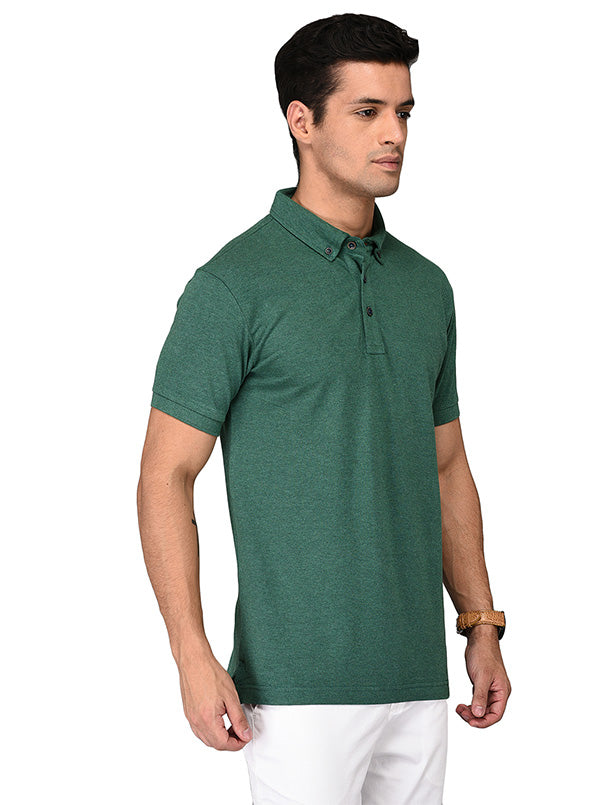 Green Slim Fit Polo T-shirt | JB Sport